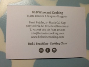 Barcelona 2017 B and B Wine Cooking card back - 1
