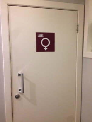 Door to ladies' room